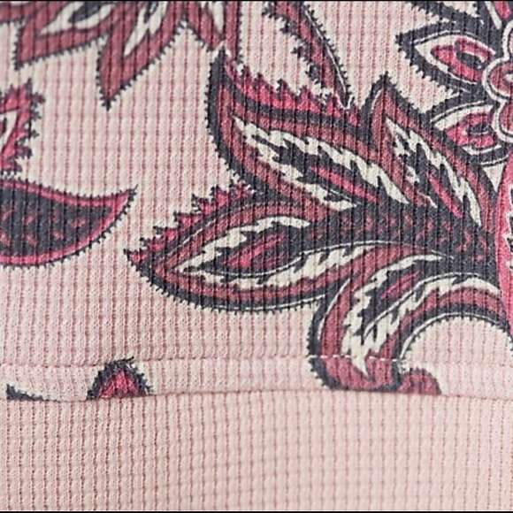 Denim&Co Printed Waffle Long-Sleeve Top Medium - Picture 4 of 4